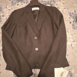 Calvin Klein Ladies Pinstriped Blazer - Navy